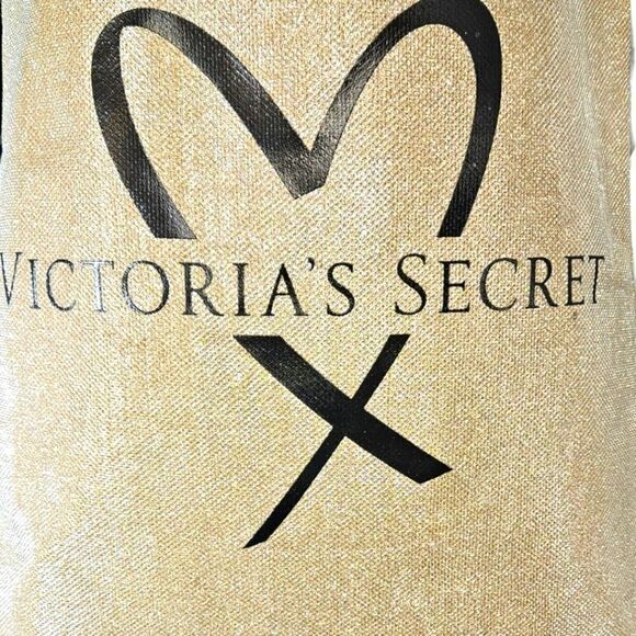 VICTORIA SECRET GOLD SPARKLY LARGE TOTE - Picture 12 of 12